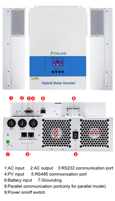 6200W Solar Off Grid Hybrid Inverter MPPT 48V 220V Pure Sine Wave Parallel WIFI