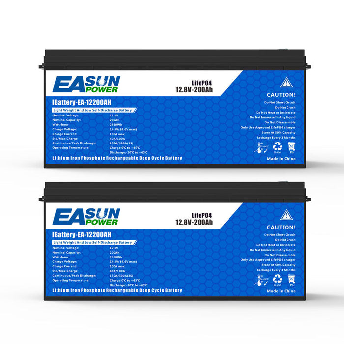 [0% Vat] Easun Power 12.8V 200AH LiFePO4 Battery Pack Grand