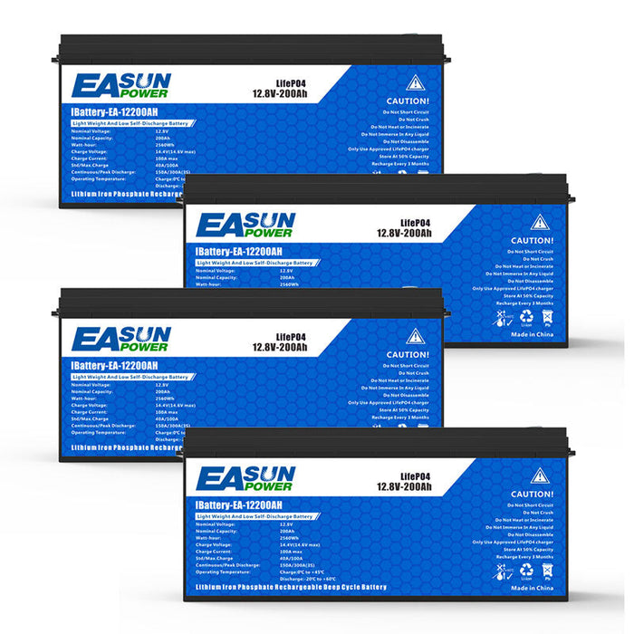[0% Vat] Easun Power 12.8V 200AH LiFePO4 Battery Pack Grand