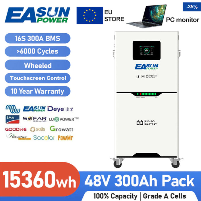 [0% Vat] Easun Power 15KW 51.2.V 300AH LiFePO4 Battery