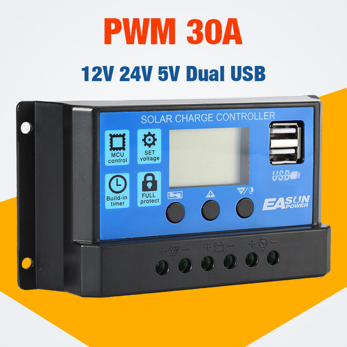 EASUN 10A-60A 12V/24V PWM Solar Charge Controller