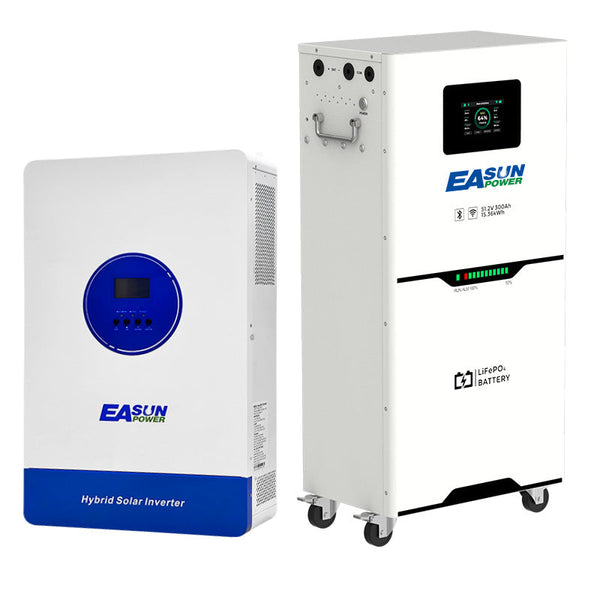 Easun Power 11kW Off Grid Solar Inverter + 51.2V 300Ah Touch Screen LiFePO4 Battery 15kWh Energy Storage System
