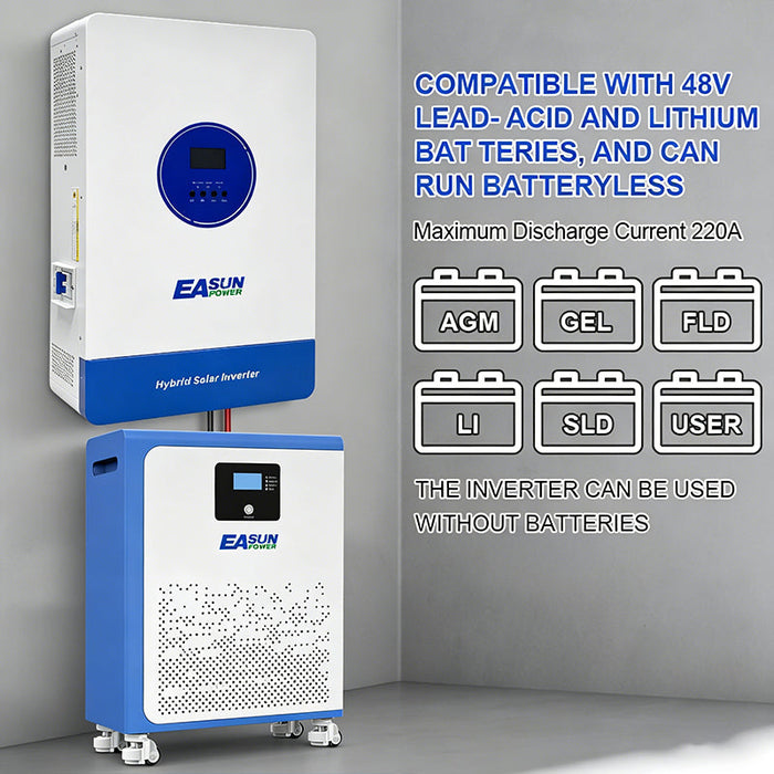 EASUN 11000W Off Grid inverter 150A Double MPPT Charger  BMS with WIFI