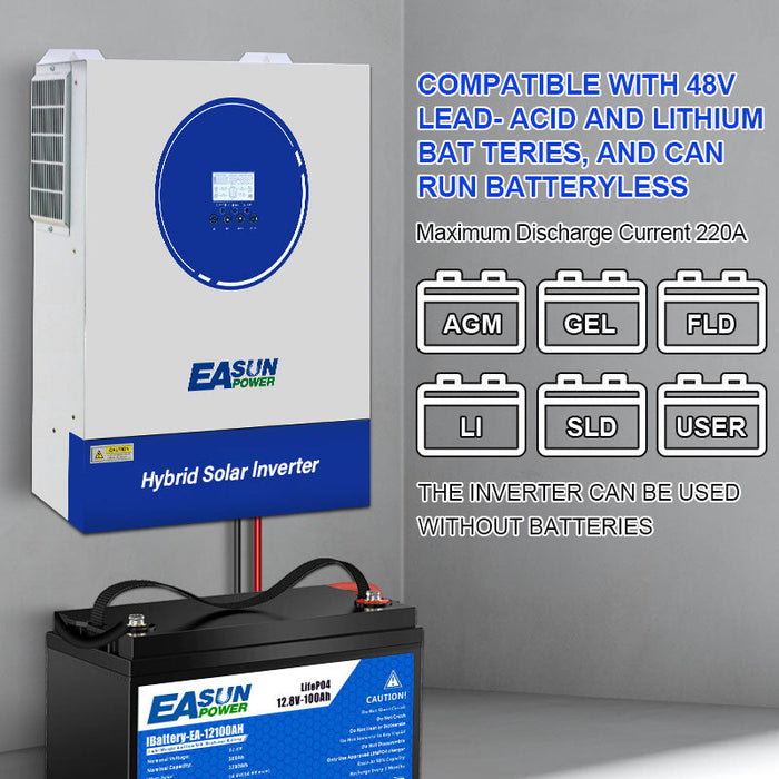 EASUN 11KW Off Grid Inverter Build-in MPPT 160A With Wifi Accept No Battery Work