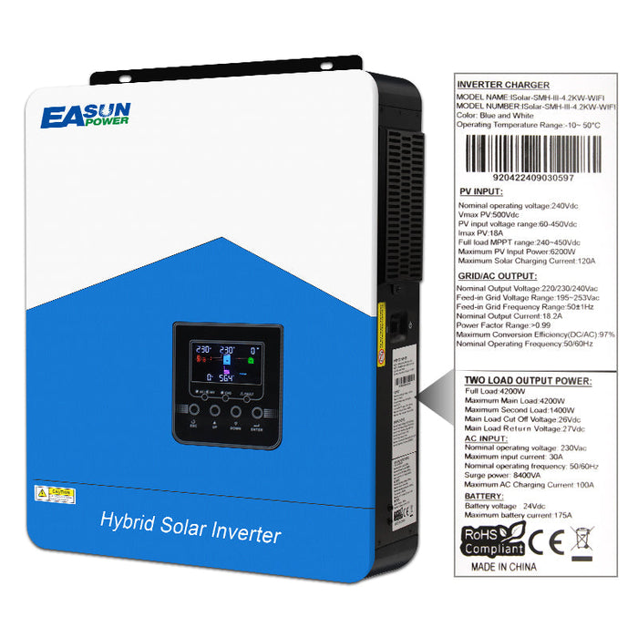 Easun Power 4.2KW Solar Inverter 110A MPPT Solar Charge Controller  With Wifi