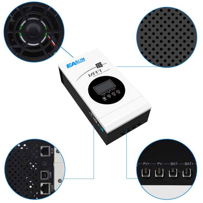 EASUN 80A 12V/24V/48V MPPT Solar Charge Controller with LCD