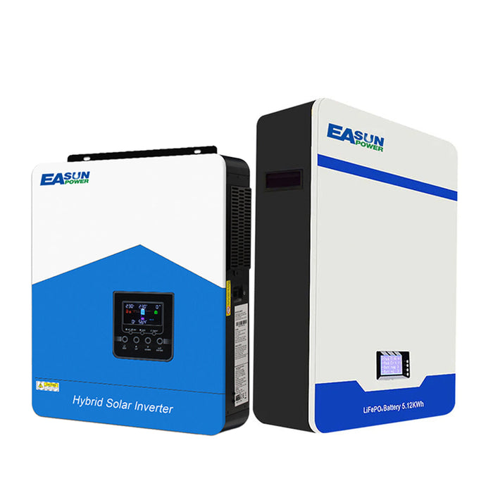 Easun Power 6.2kW Hybrid Solar Inverter + 51.2V LiFePO4 Battery 100Ah Off Grid Energy Storage Kit