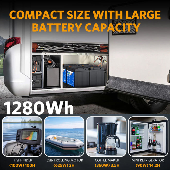Easun Power 12V 100Ah LiFePO4 Solar Battery for Caravan, RV & Off-Grid Power