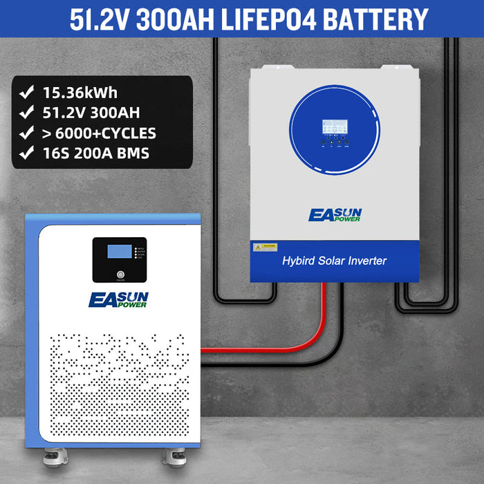 [0% Vat] Easun Power 15KW 51.2.V 300AH LiFePO4 Battery