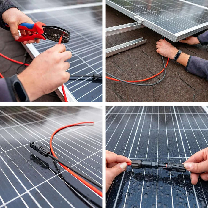 12AWG Solar Panel Extension Cable MC4 Connector Black&Red