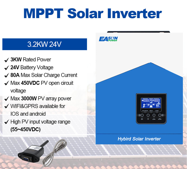 Easun 7000W Off-Grid Hybrid Solar Inverter MPPT solar charge controller WIFI